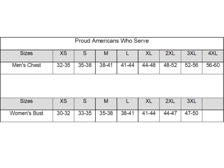 Polo Size Chart Revised – Proud Americans Who Serve