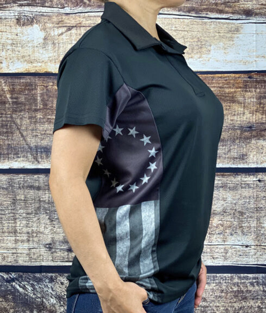 Betsy Ross Flag Polo Shirt Subdued Style Womens